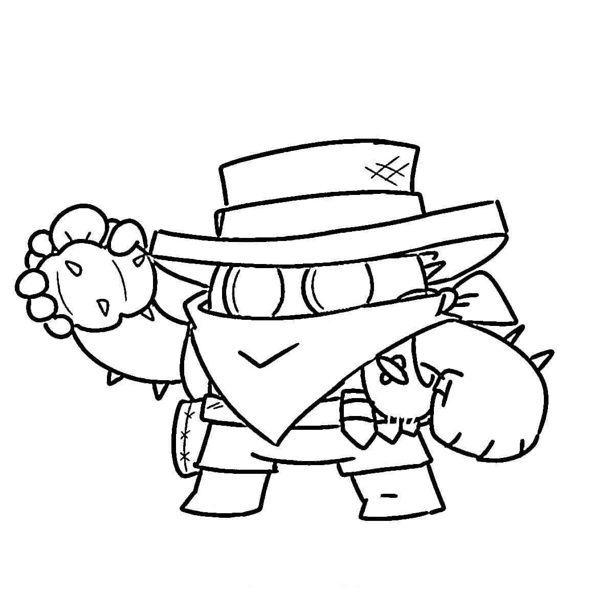 Coloriage Gratuit Spike Brawl Stars Pour les Enfants