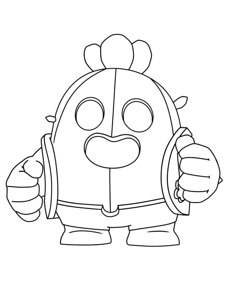 Coloriage Gratuit Spike Brawl Stars