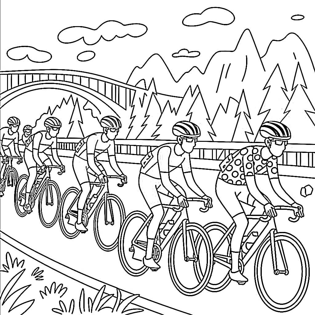 Coloriage Gratuit Tour de France Pour les Enfants