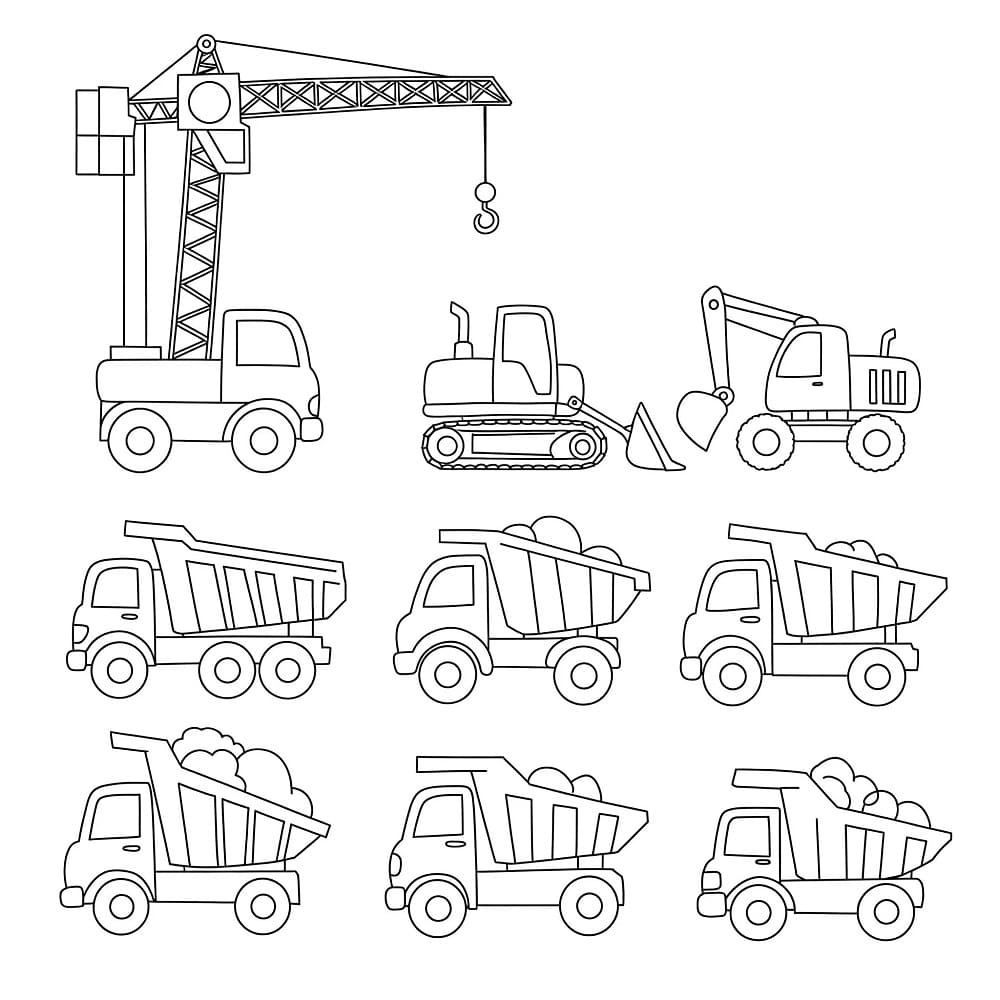 Coloriage Imprimable Chantier Pour les Enfants