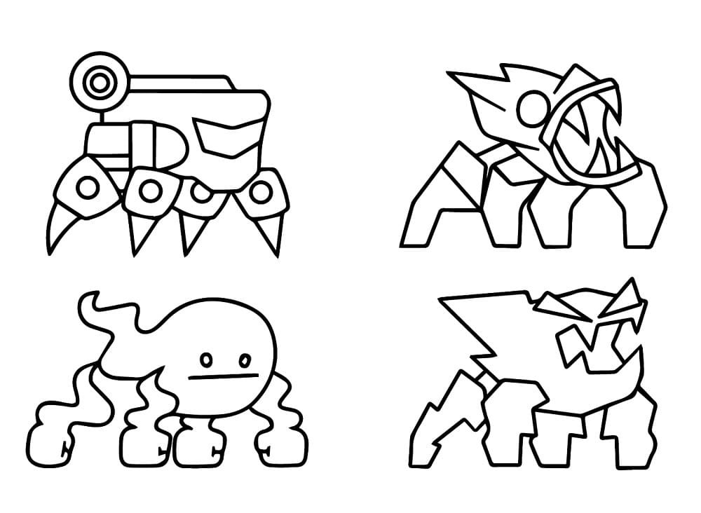 Coloriage Imprimable Gratuit Geometry Dash Pour les Enfants