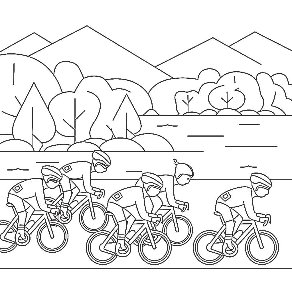 Coloriage Imprimable Gratuit Tour de France Pour les Enfants