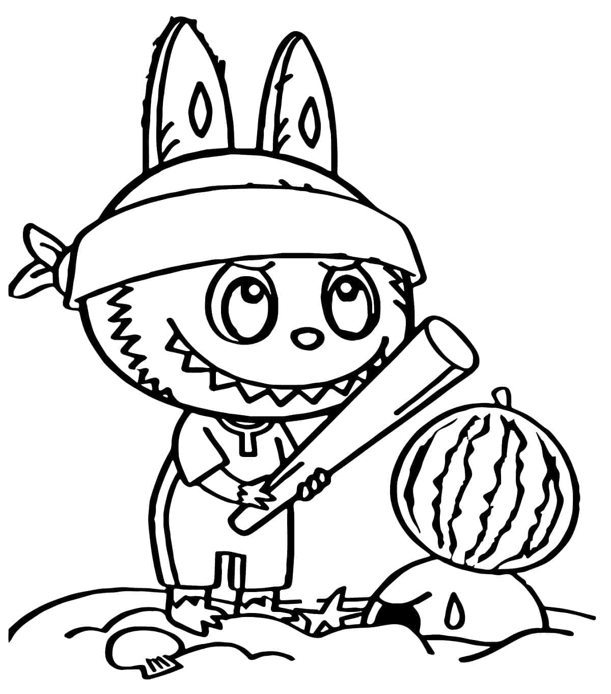 Coloriage Imprimable Labubu Pour les Enfants