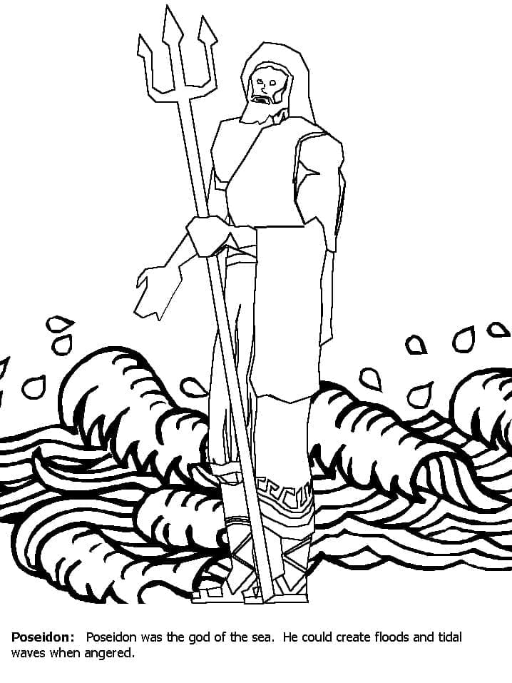Coloriage Imprimable Poséidon