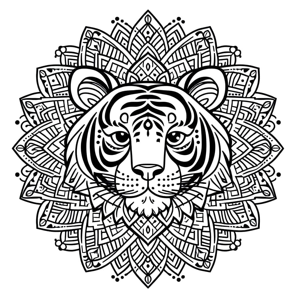 Coloriage Joli mandala de tigre