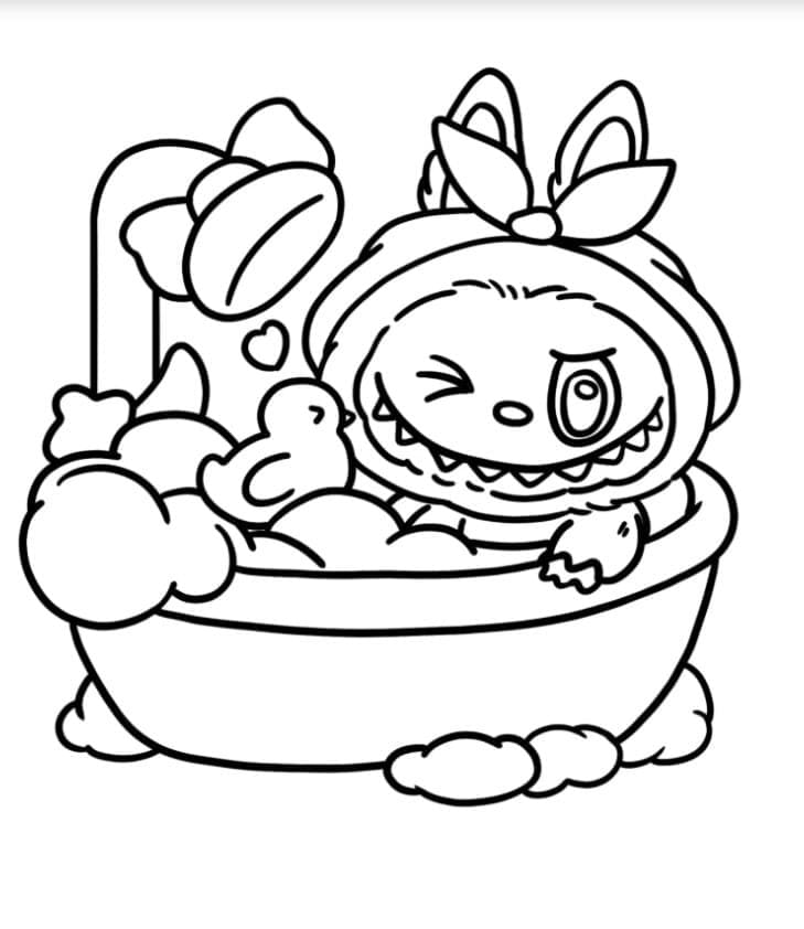 Coloriage Labubu heureux