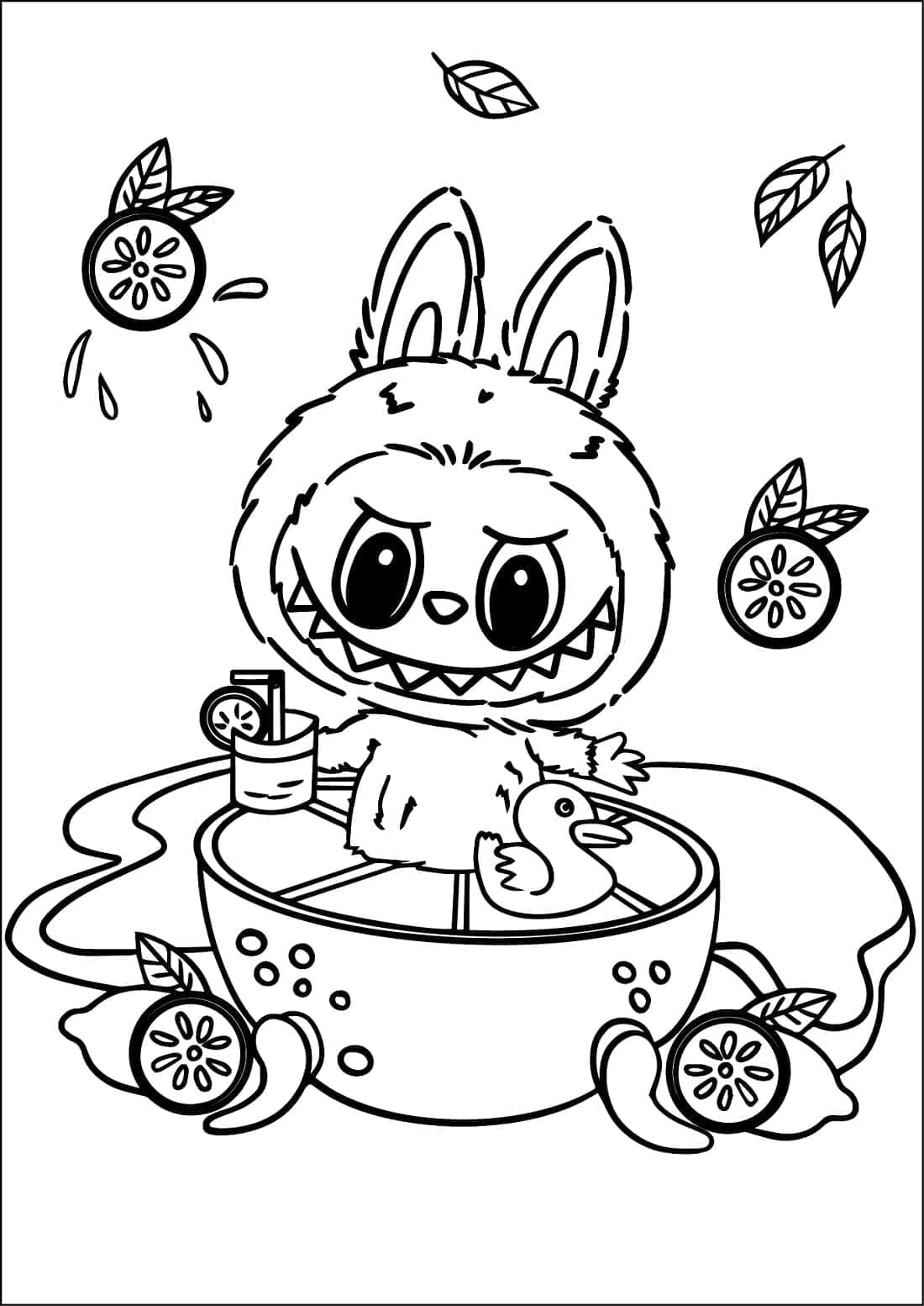 Coloriage Labubu Imprimable Pour Enfants