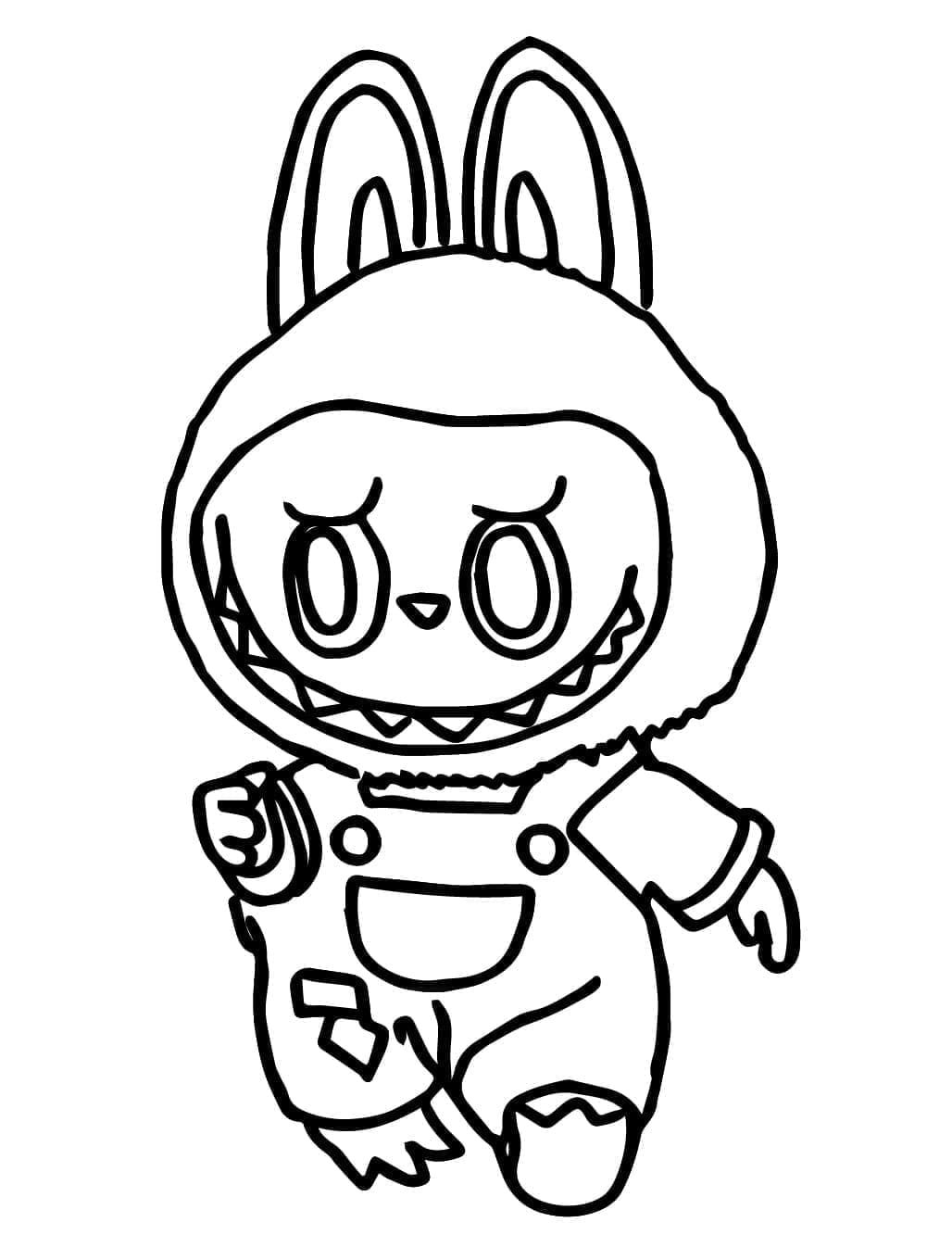 Coloriage Labubu Pour les Enfants de 4 Ans