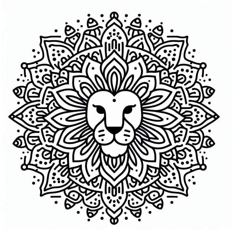 Coloriage Magnifique Mandala de Lion