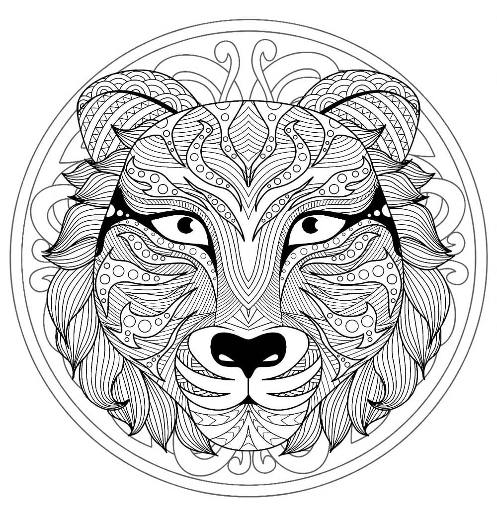 Coloriage Tigre Mandala