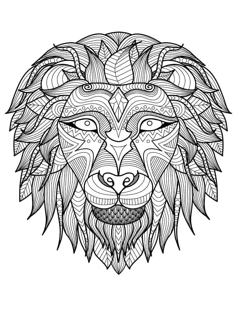 Coloriage Mandala Lion Imprimable Gratuit Pour les Adultes