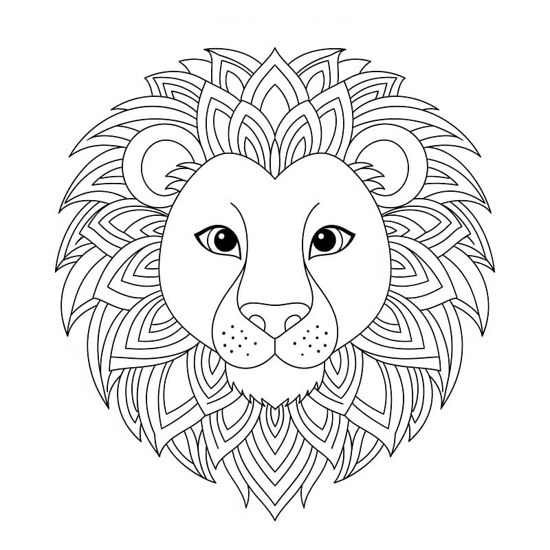 Coloriage Mandala Lion Imprimable Gratuit