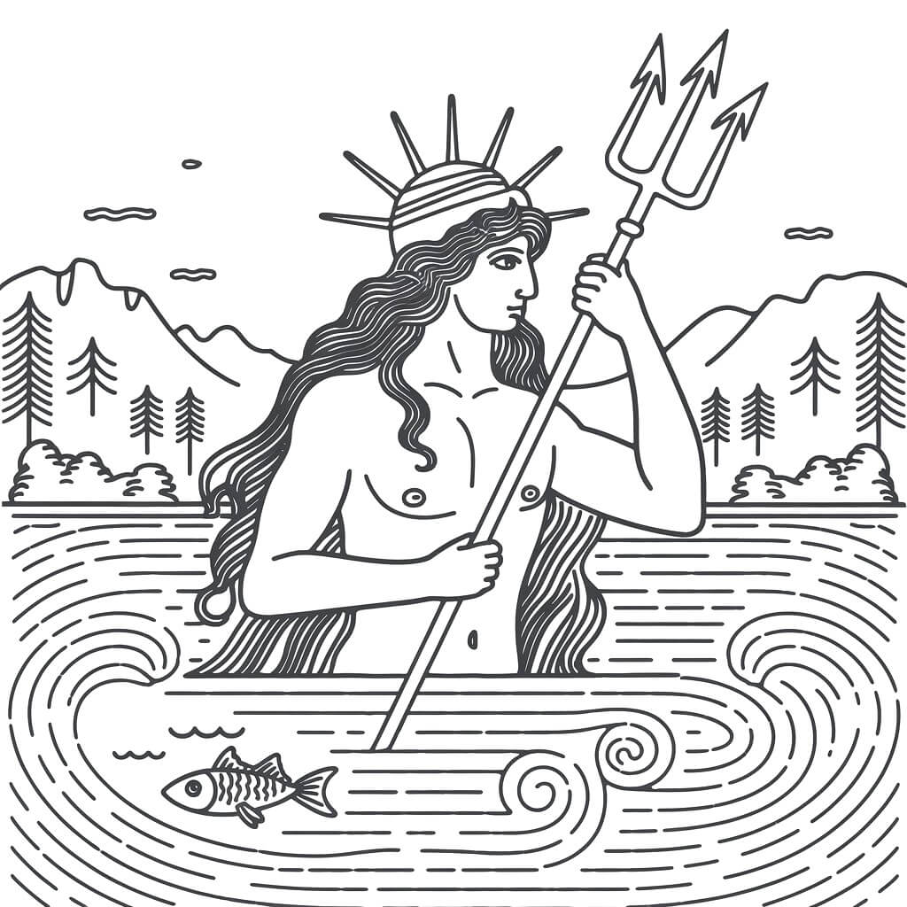 Coloriage Mythologie Grecque Poséidon