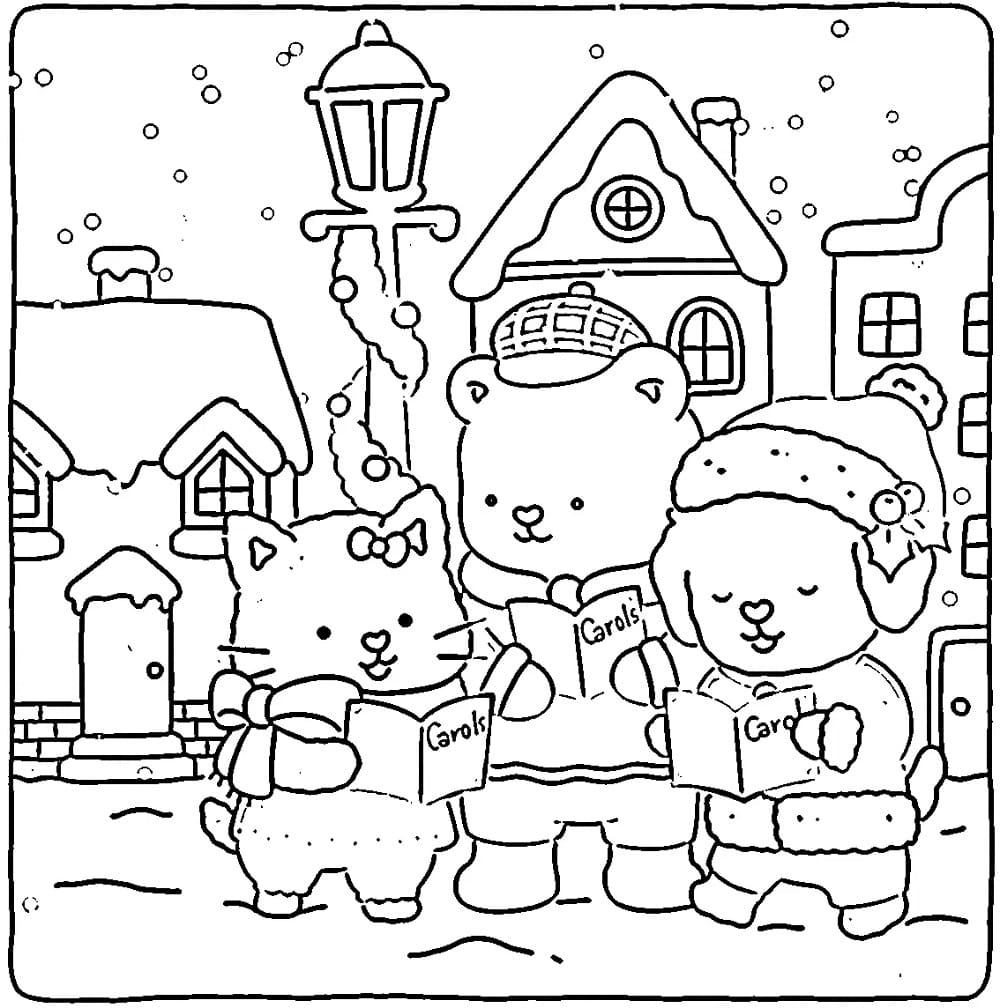 Coloriage Noël Fuzzy Hygge