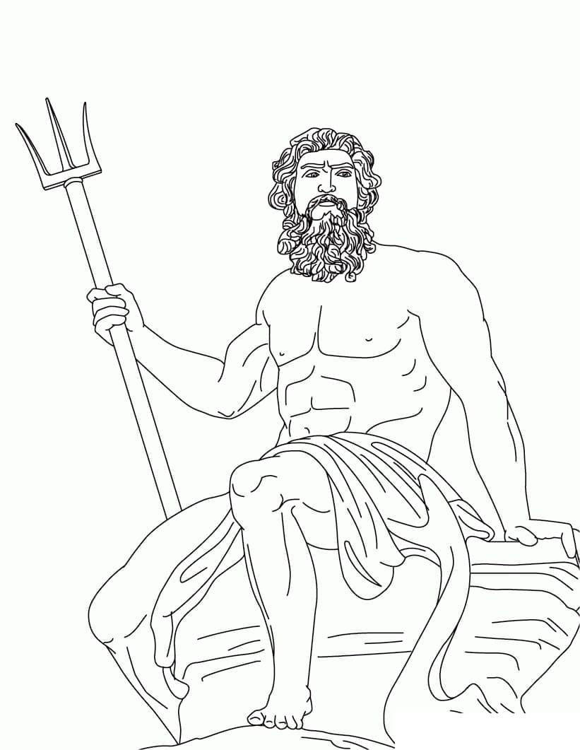 Coloriage Poséidon Gratuit