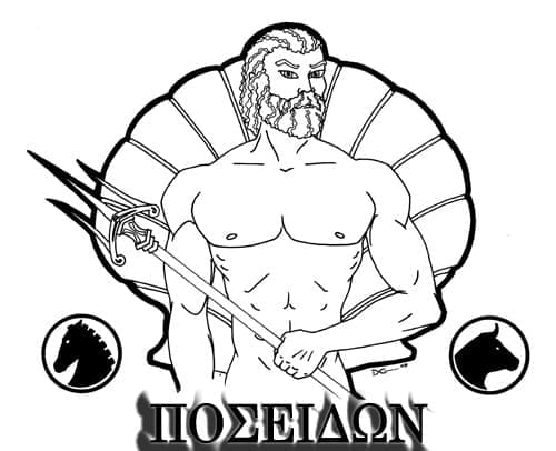 Coloriage Poséidon Grecs Antiques