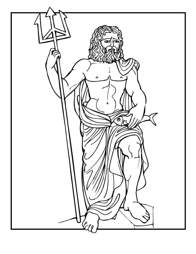 Coloriage Poséidon Imprimable Gratuit