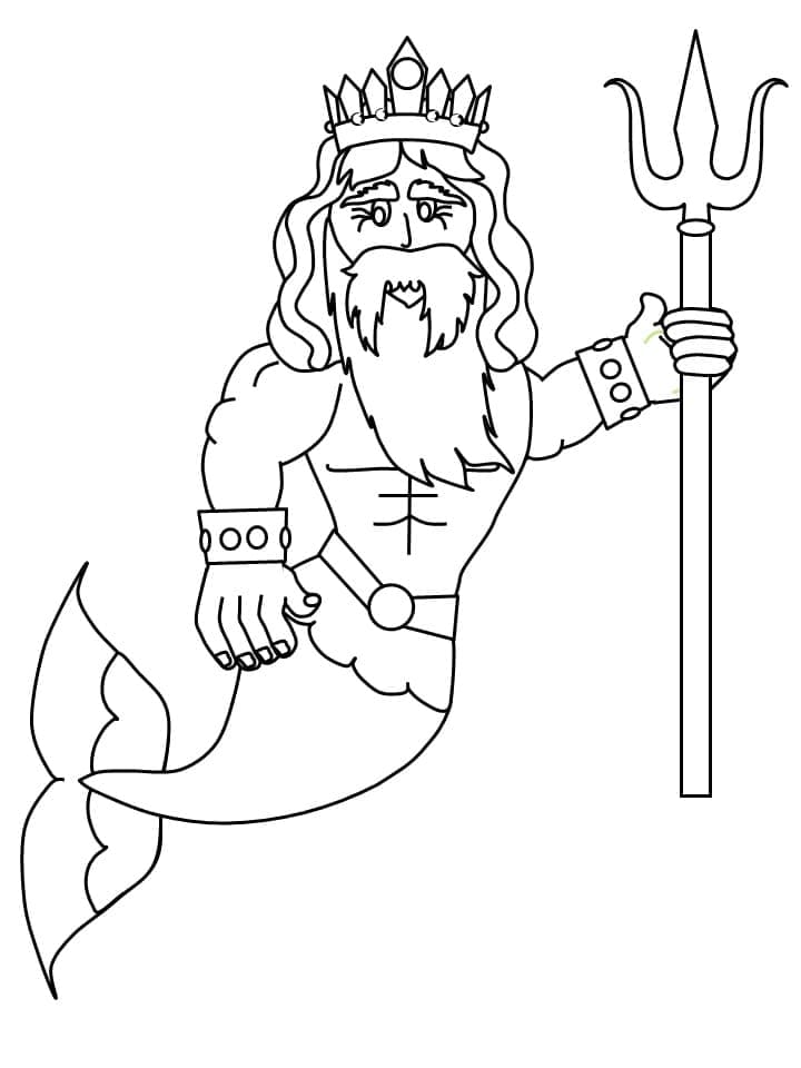 Coloriage Poséidon Imprimable