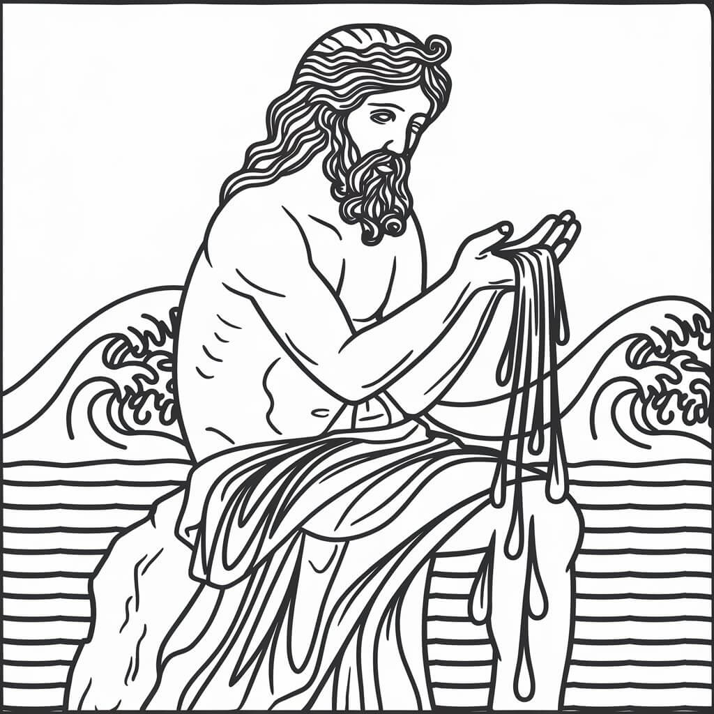 Coloriage Poséidon Le Dieu de la Mer