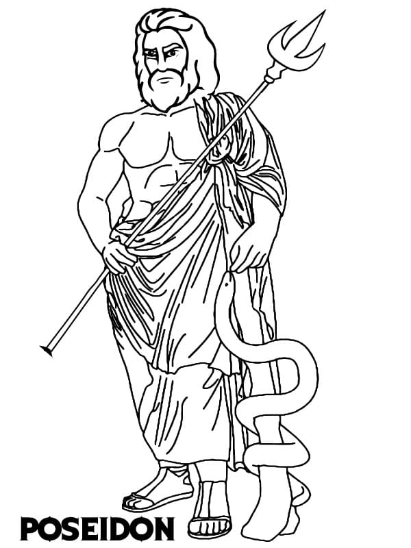 Coloriage Poséidon Mythologie Grecque