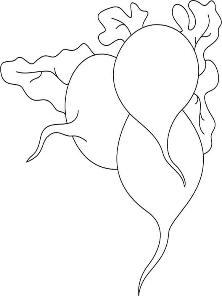 Coloriage Radis Imprimable Gratuit Pour les Enfants
