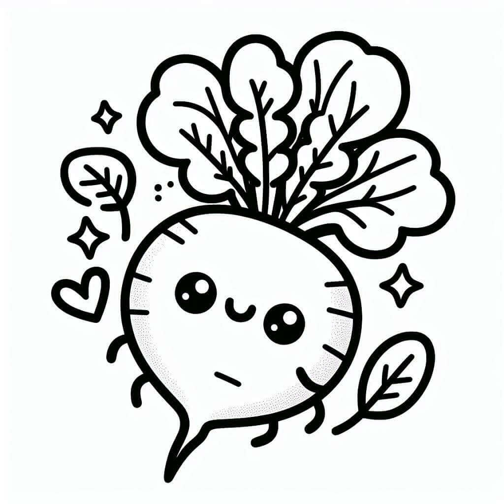 Coloriage Radis Kawaii