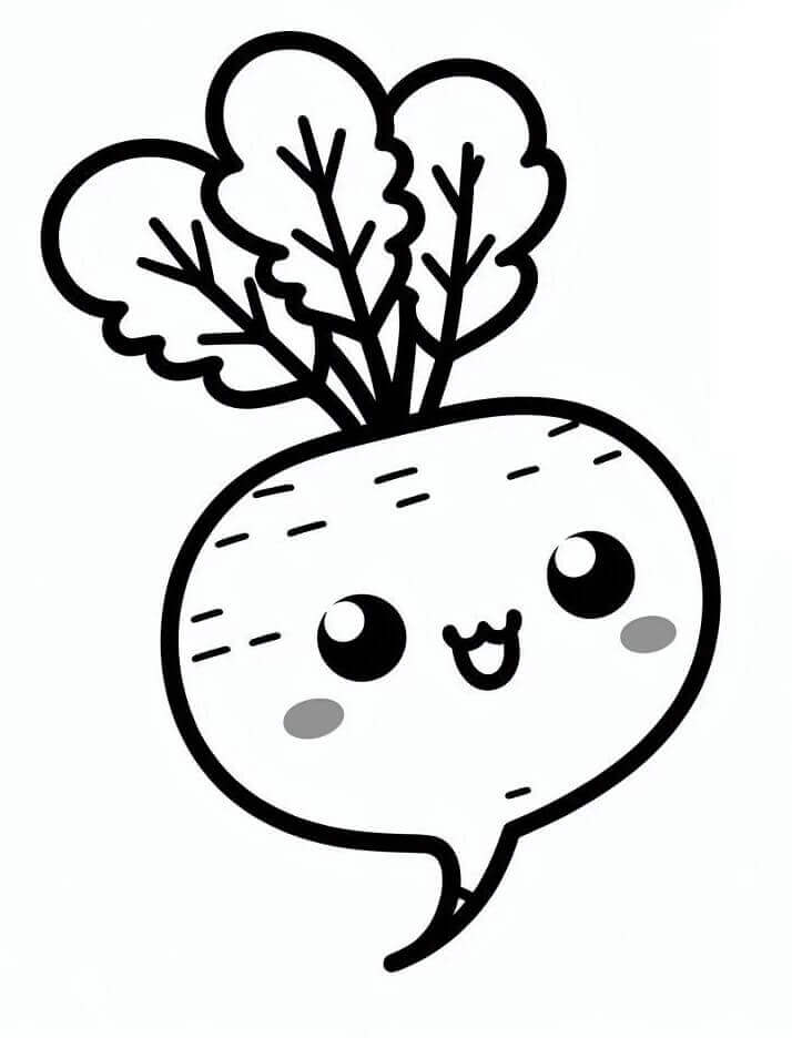 Coloriage Radis Mignon