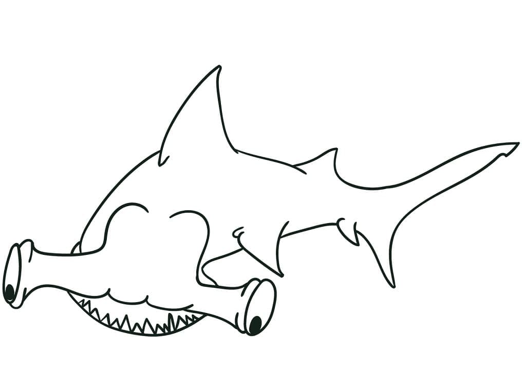 Coloriage Requin-marteau Heureux