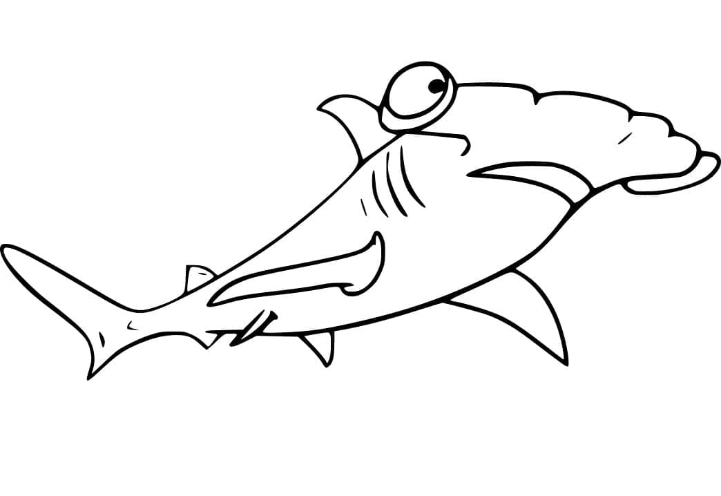 Coloriage Requin-marteau Imprimable Gratuit Pour les Enfants