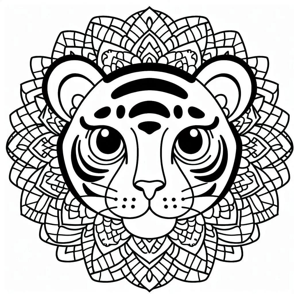 Coloriage Tigre Mandala Imprimable
