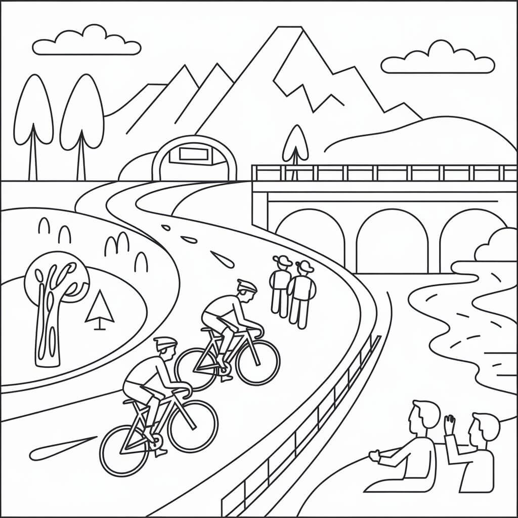 Coloriage Tour de France Gratuit Pour les Enfants