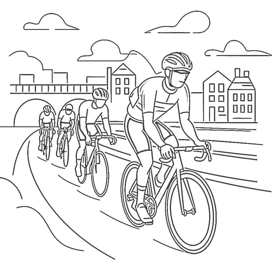 Coloriage Tour de France Imprimable Gratuit Pour les Enfants