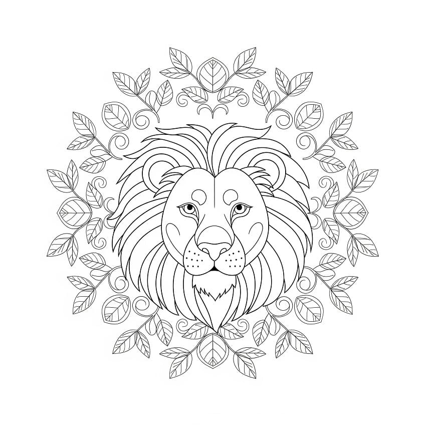 Coloriage Un mandala de lion