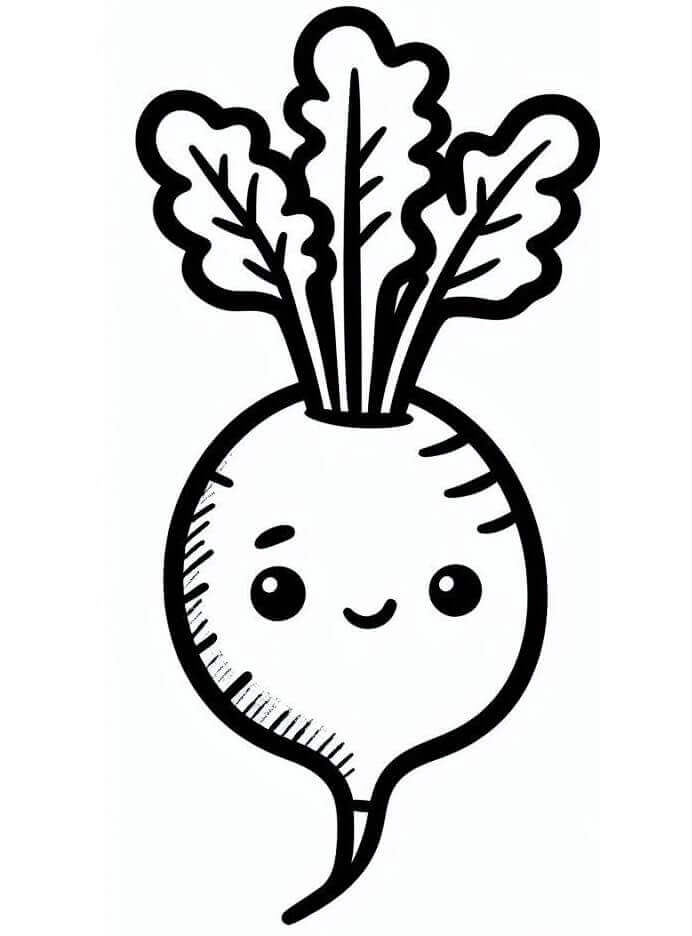 Coloriage Un Radis Mignon
