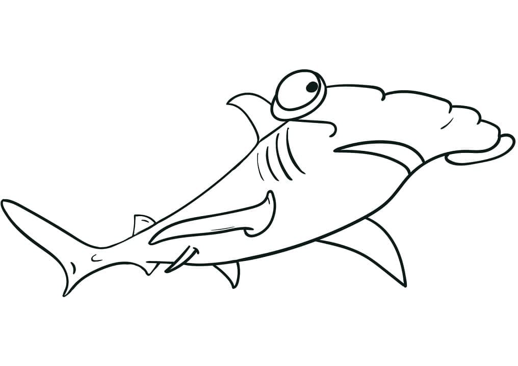 Coloriage Un Requin-marteau Facile