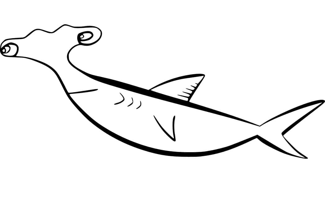 Coloriage Un Requin-marteau Mignon