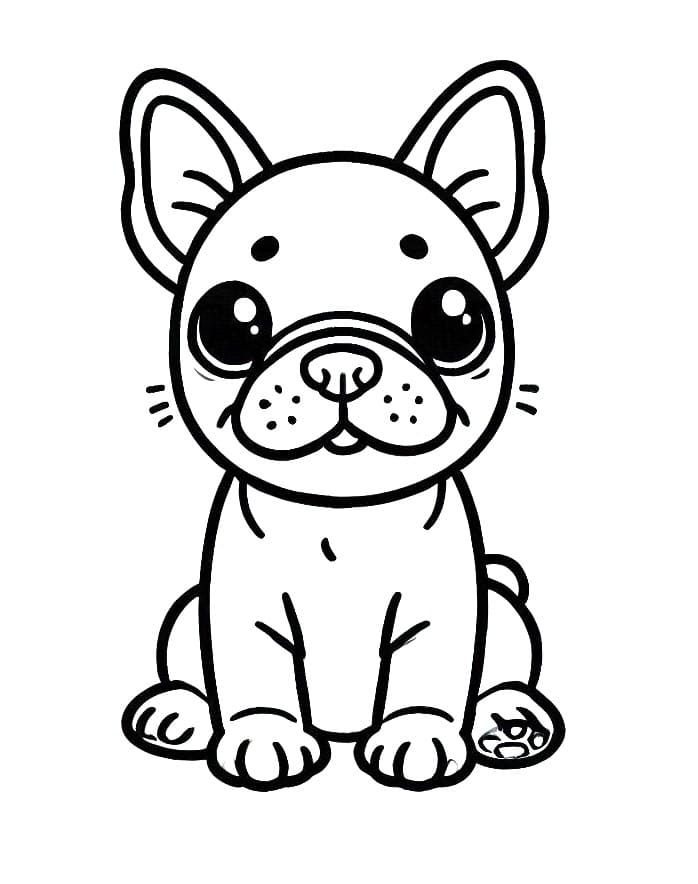 Coloriage Bouledogue Français Joyeux