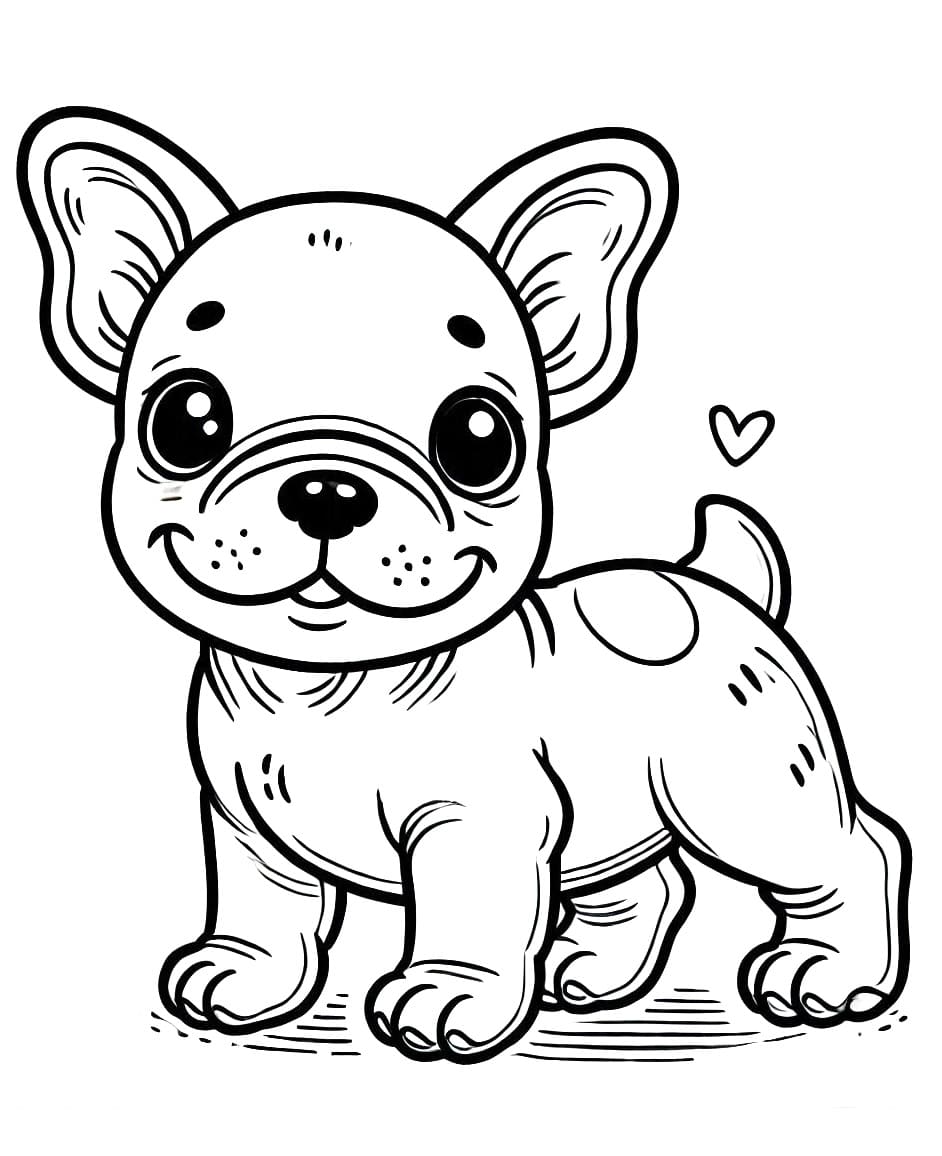 Coloriage Bouledogue Français Mignon
