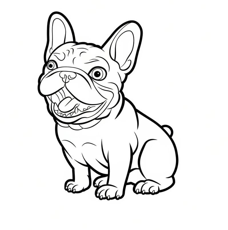 Coloriage Bouledogue Français Pour les Enfants de 5 Ans