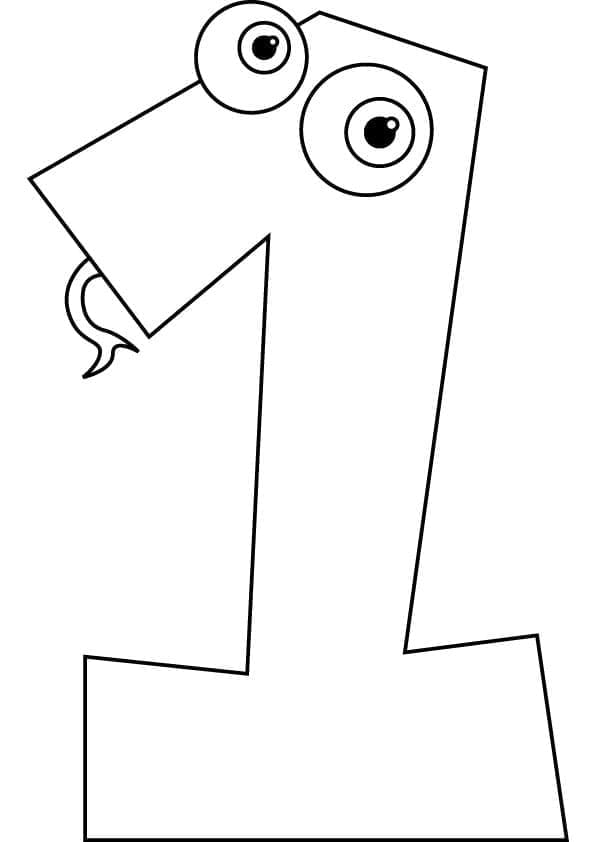 Coloriage Chiffre 1 Drôle