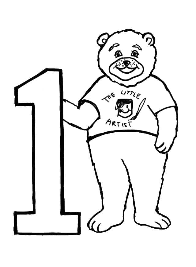 Coloriage Chiffre 1 Gratuit Pour les Enfants