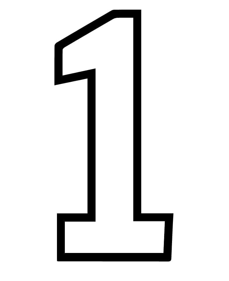 Coloriage Chiffre 1 Gratuit
