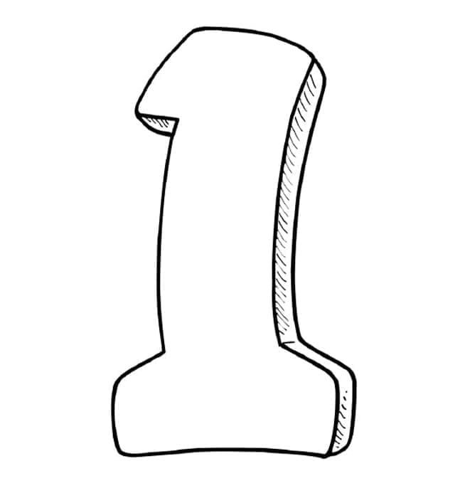 Coloriage Chiffre 1 Imprimable Gratuit