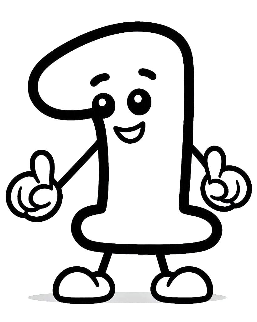 Coloriage Chiffre 1 Mignon