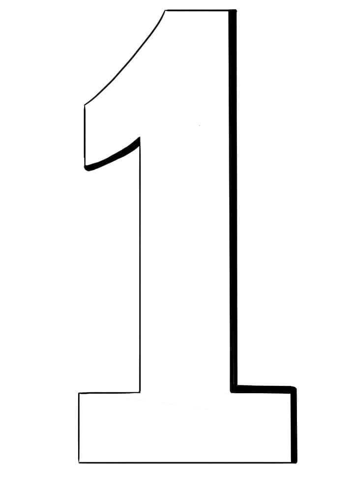 Coloriage Chiffre 1 Parfait