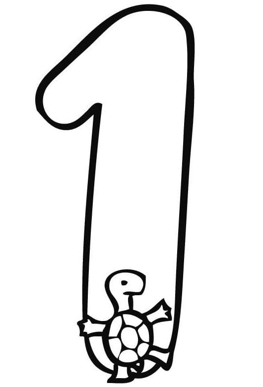 Coloriage Chiffre 1 Pour les Enfants de 4 Ans