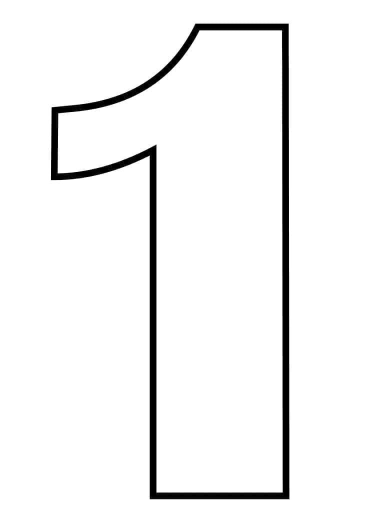 Coloriage Chiffre 1 Simple