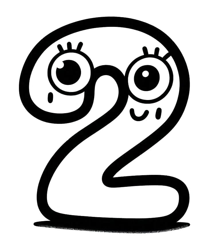 Coloriage Chiffre 2 Animé