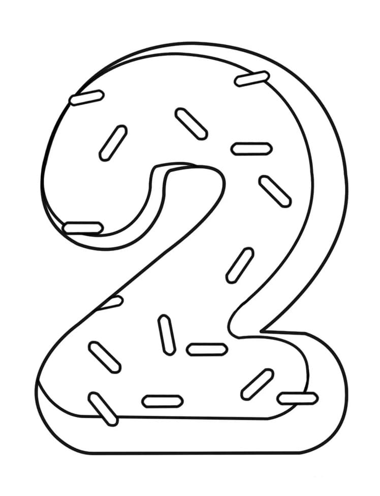 Coloriage Chiffre 2 Gratuit Pour les Enfants