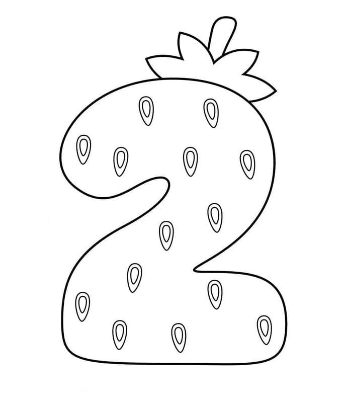 Coloriage Chiffre 2 Imprimable Pour les Enfants